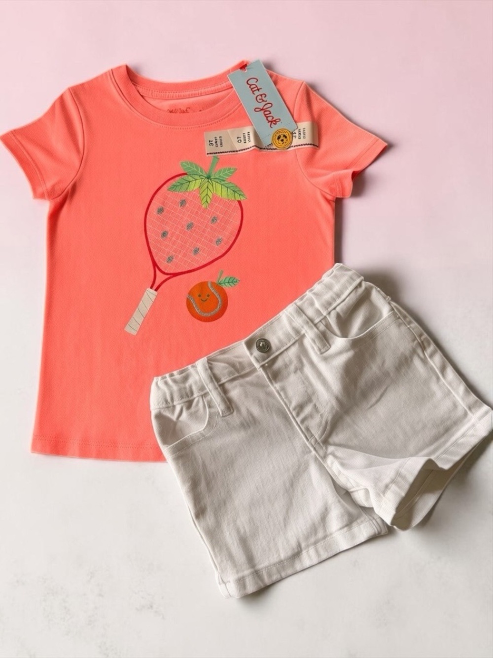 Girls 2 Piece Outfit 3T Cat & Jack Tee Epic Threads Shorts Set